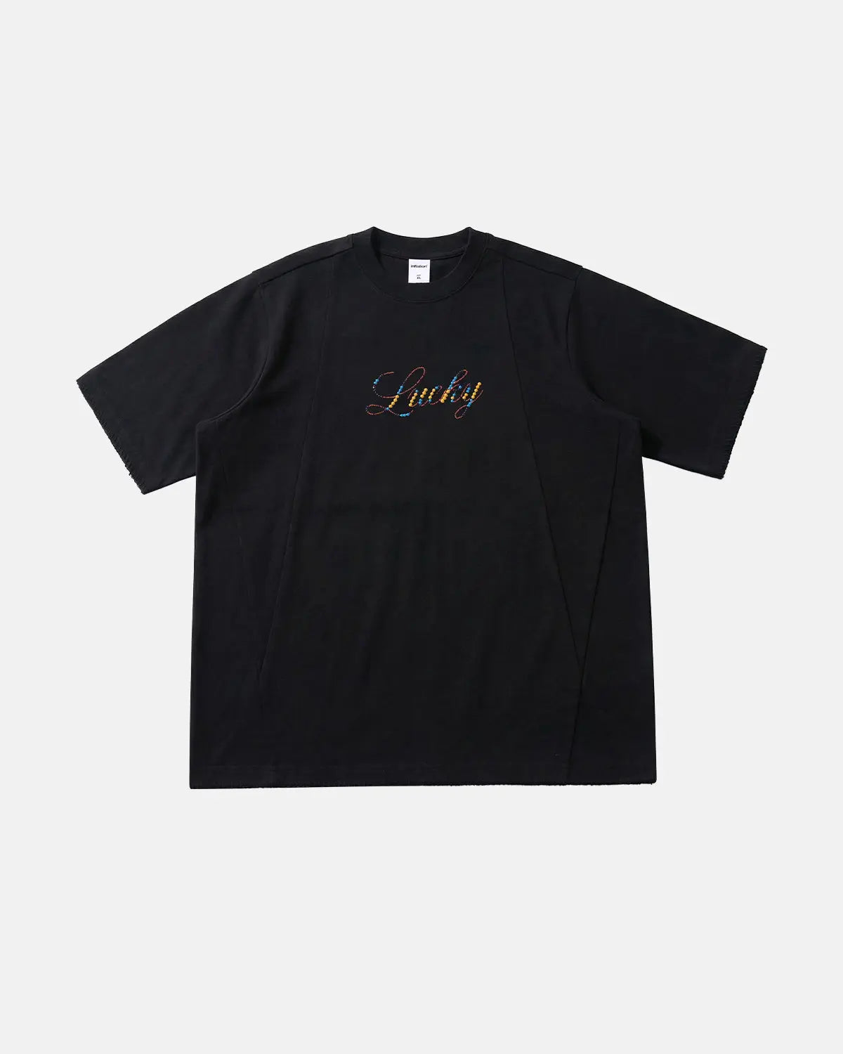Inflation Streetwear Rhinestone Lucky graphic oversized T-shirt with bold design and oversized fit, perfect for casual street style.