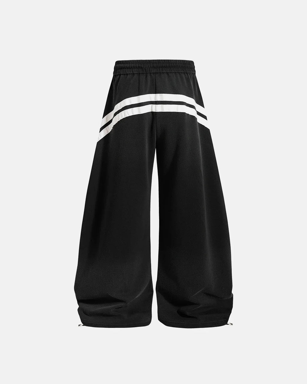 Washed stripe barrel sweatpants from INFLATION streetwear, featuring relaxed fit and stylish striped pattern, casual and comfortable pants.