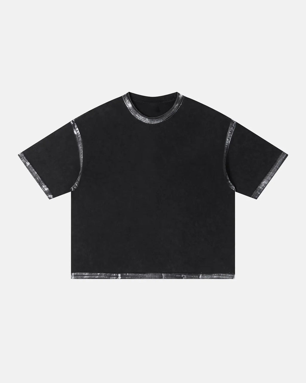 Inflation Streetwear Dirty Wash Heavyweight Boxy T-shirt with a relaxed fit, showcasing distressed fabric and bold design details.