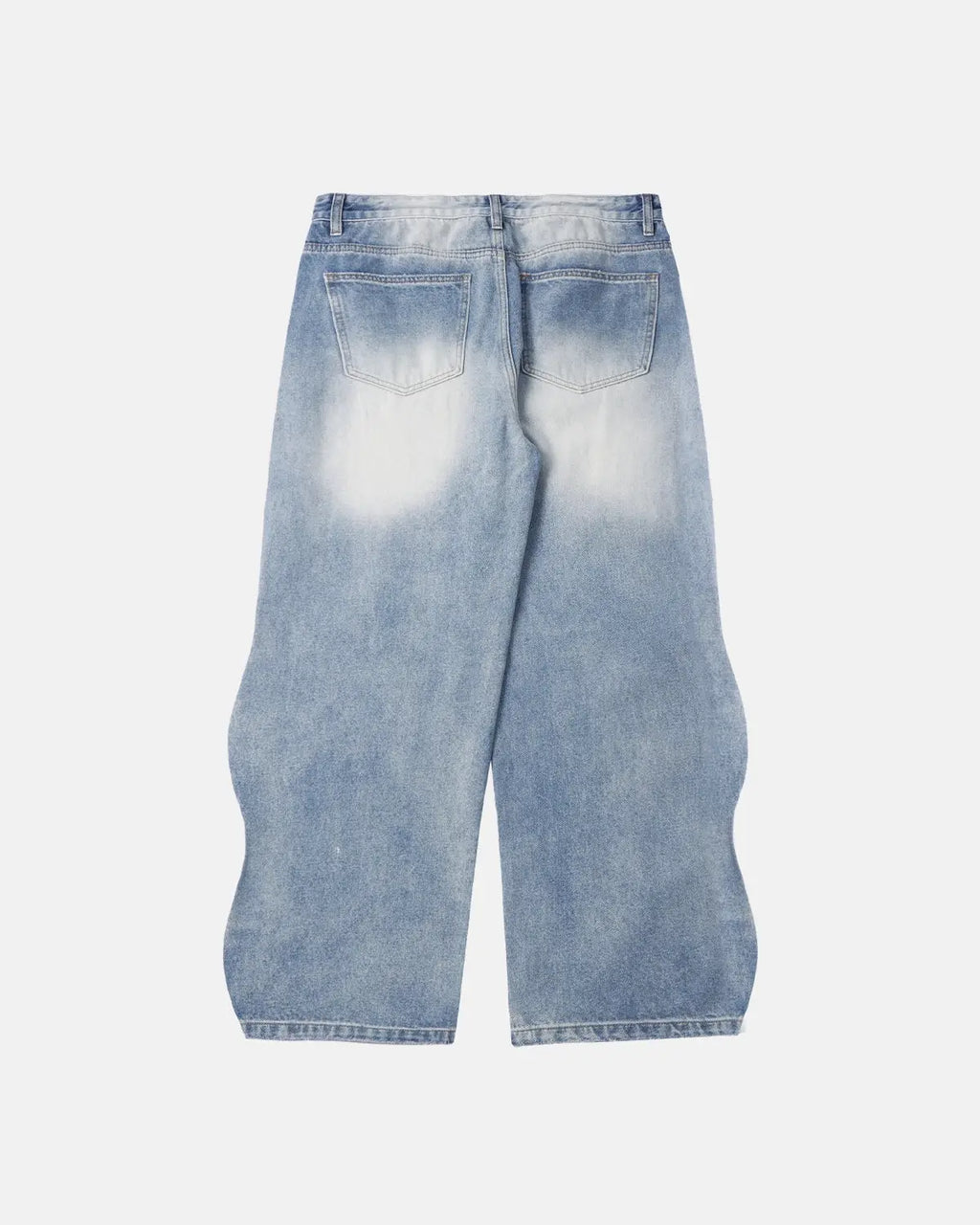 Inflation Wave Washed Baggy Jeans showing relaxed fit, washed denim texture, and casual style with oversized pockets.