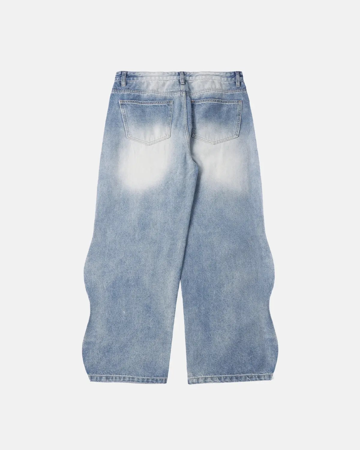 Inflation Wave Washed Baggy Jeans showing relaxed fit, washed denim texture, and casual style with oversized pockets.