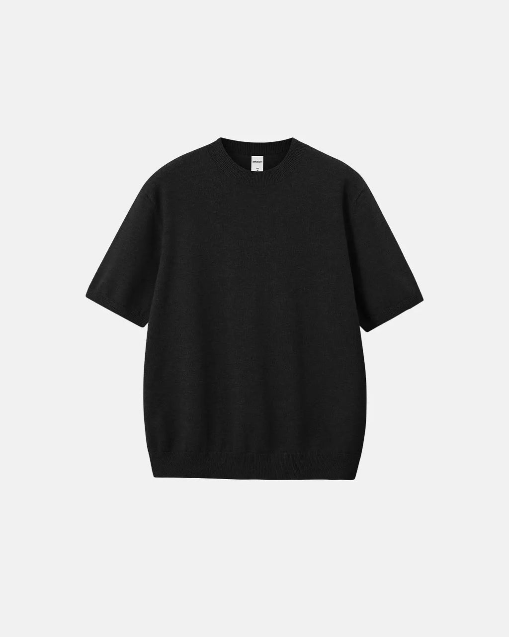 Inflation Streetwear short-sleeved crewneck sweater, knitwear in a relaxed fit, displayed on a neutral background.