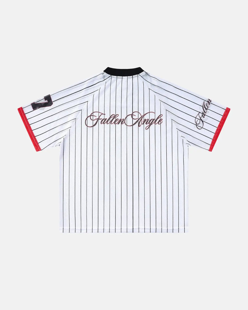 Inflation Streetwear pinstripe number mesh jersey featuring a sleek, lightweight design with breathable mesh fabric and bold pinstripe details.