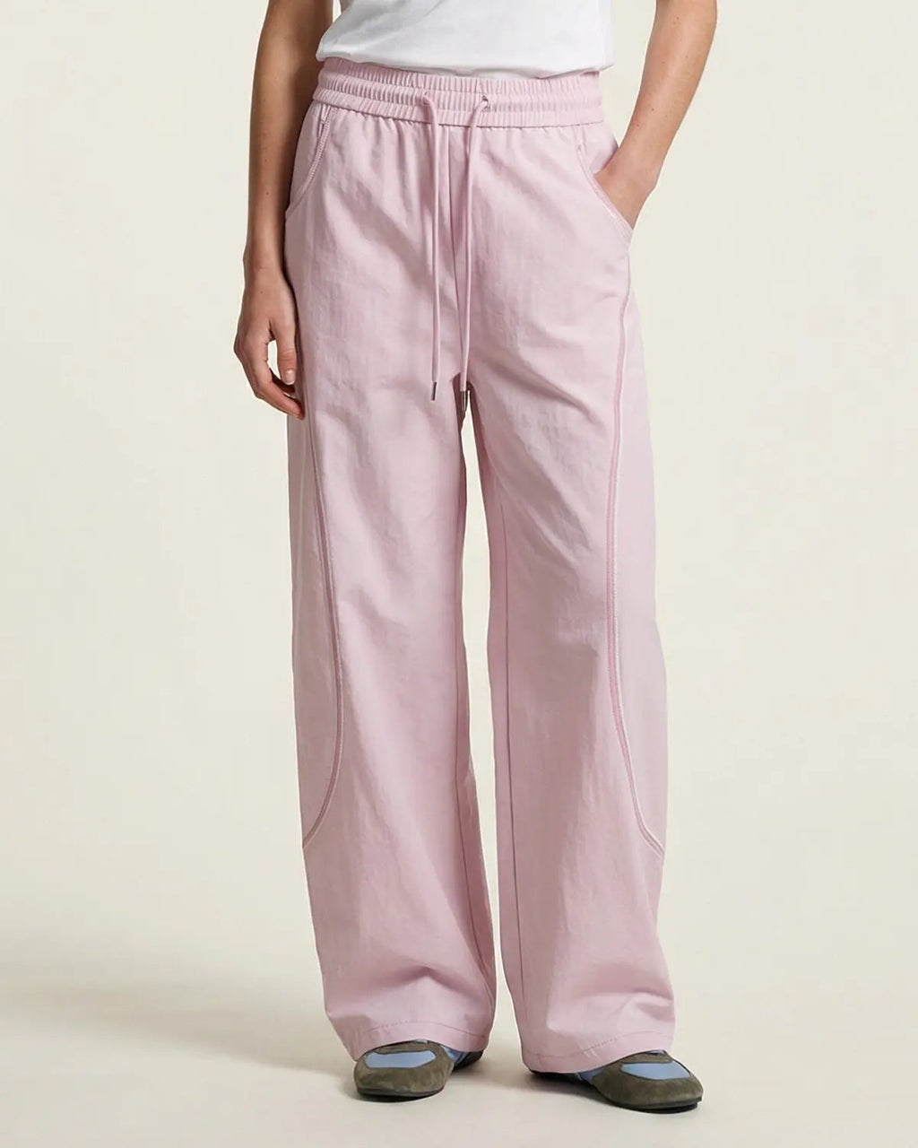 INFLATION AirFlow Contrast Embroidered Track Pants with breathable design and stylish embroidery, made for comfortable active wear.