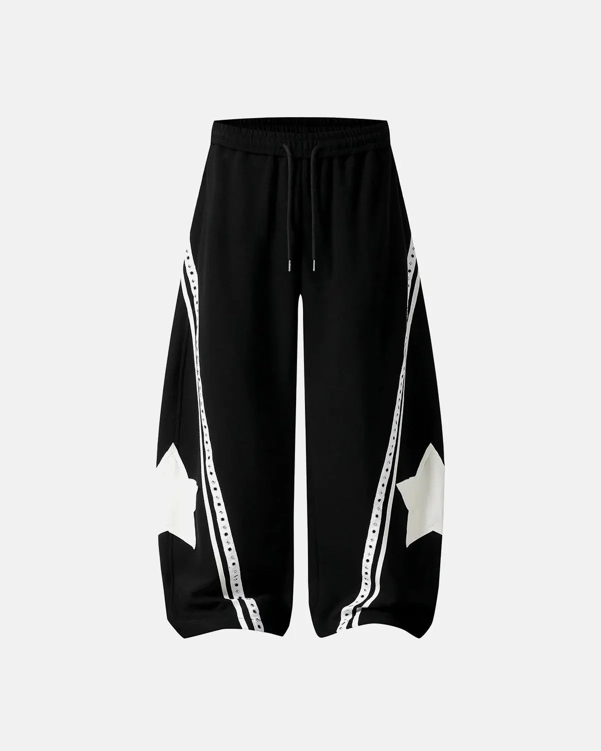 Contrast patchwork barrel sweatpants by INFLATION featuring a stylish streetwear design with vibrant color blocks and comfortable fit.