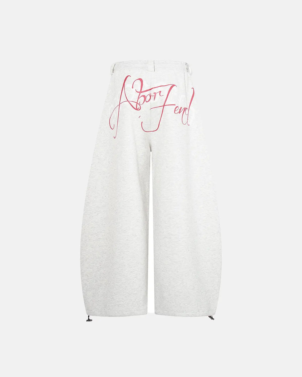 Black Gothic Script Baggy Sweatpants by INFLATION, featuring loose fit and bold text design, suitable for streetwear fashion.