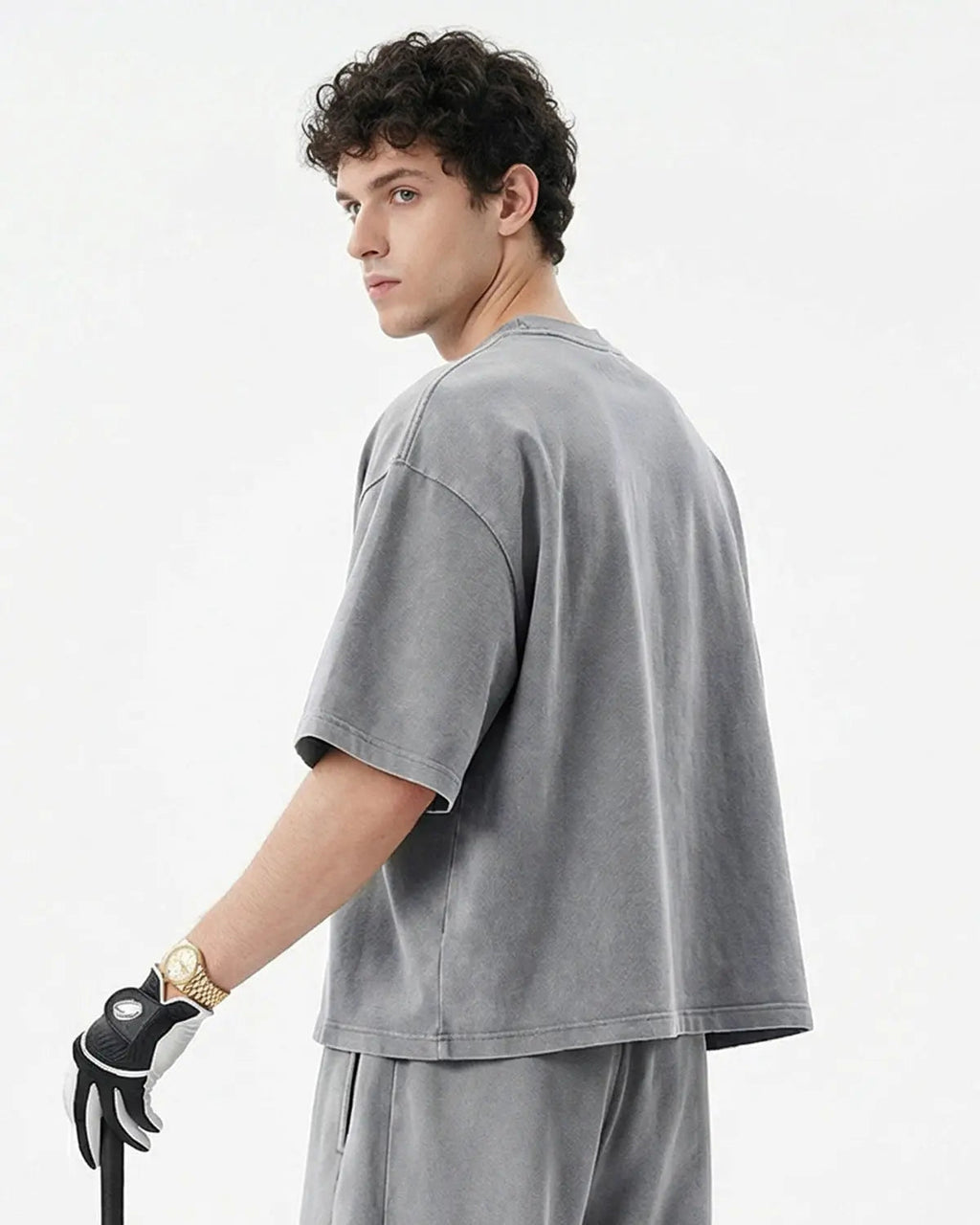 Snow Washed Heavyweight Boxy T-Shirt by INFLATION, featuring a relaxed fit and textured fabric, displayed on a neutral background.