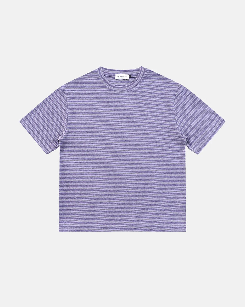 Inflation Streetwear retro striped boxy T-shirt with bold horizontal red, white, and navy stripes, casual fit and graphic design.