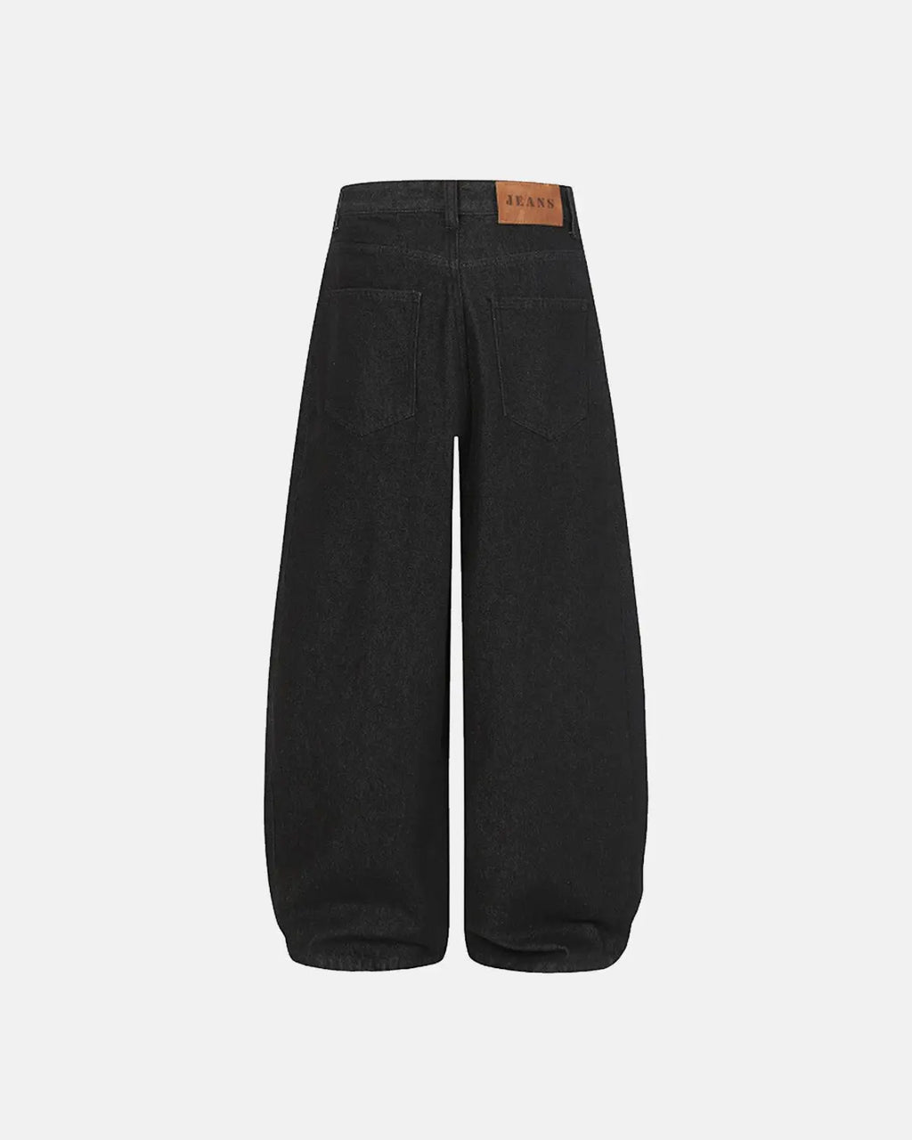 Inflation Heavyweight Baggy Raw Wide-Leg Jeans, men's denim pants with a relaxed fit and raw hem, in dark indigo denim.