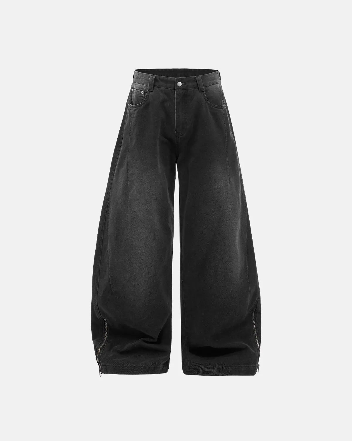 Retro acid wash baggy cargo pants by INFLATION with loose fit, multiple pockets, and vintage streetwear style.