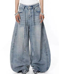 Inflation Rhinestone Baggy Barrel Jeans with sparkling embellishments, casual streetwear style, relaxed fit and trendy design.