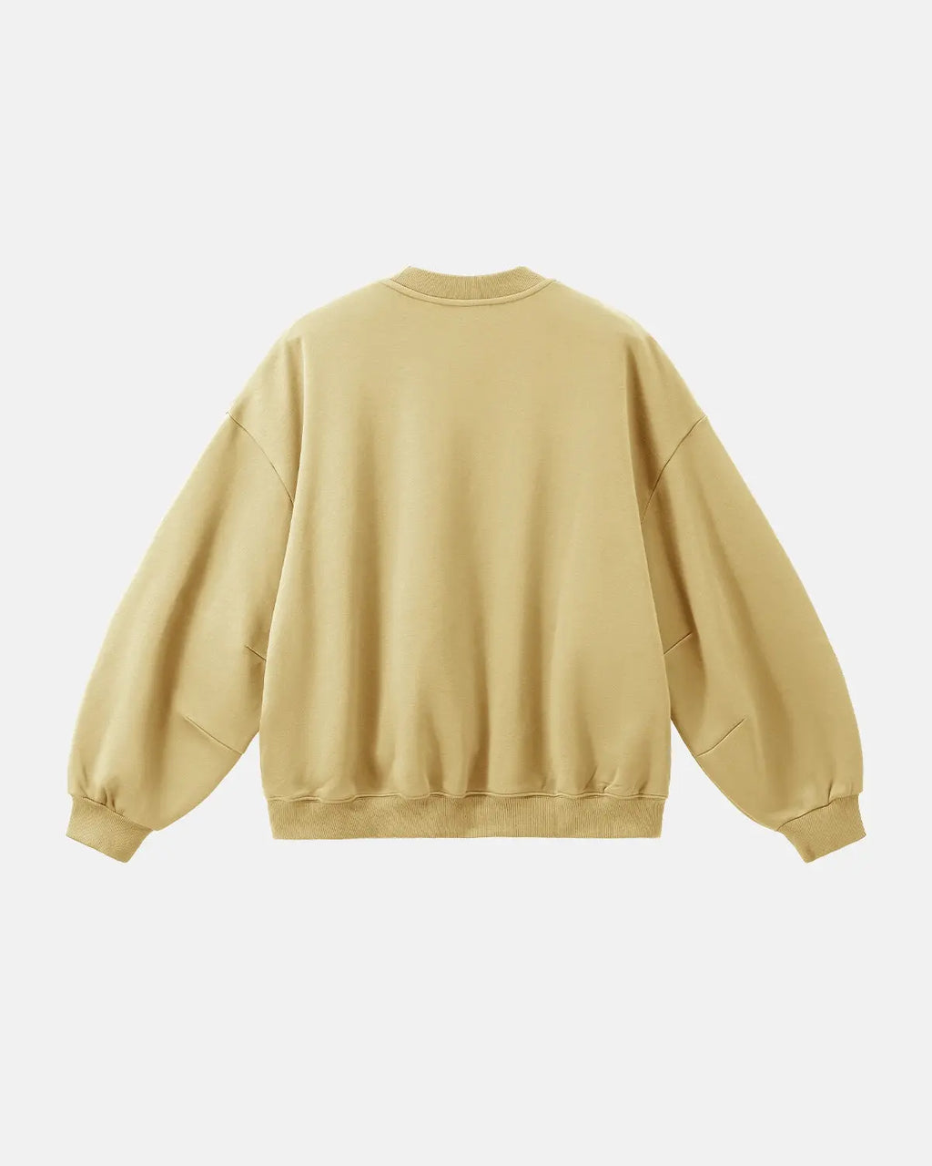 Blank comfy crewneck sweatshirt by INFLATION, casual streetwear style, soft fabric, plain design, shown on a hanger.