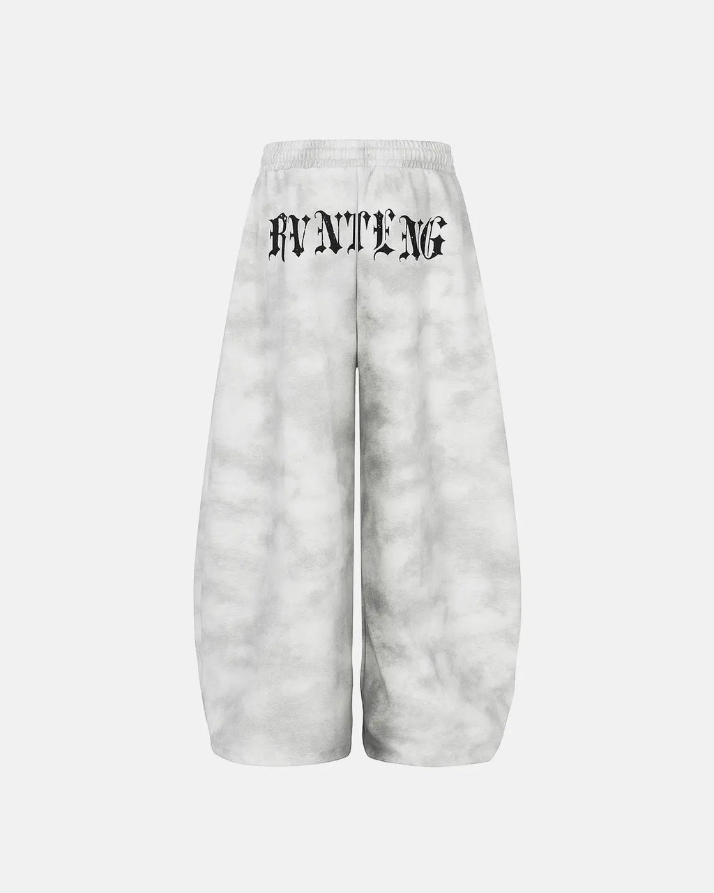 Washed Cross Barrel Sweatpants by INFLATION featuring a relaxed fit, distressed details, and casual streetwear style.