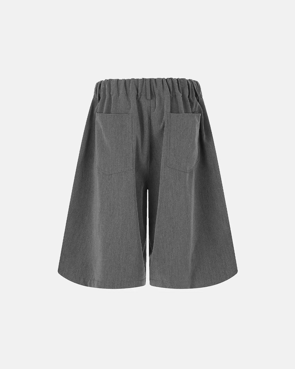 Inflation Streetwear drawstring wide-leg tailored shorts with a relaxed fit and adjustable waist, shown in a stylish streetwear design.