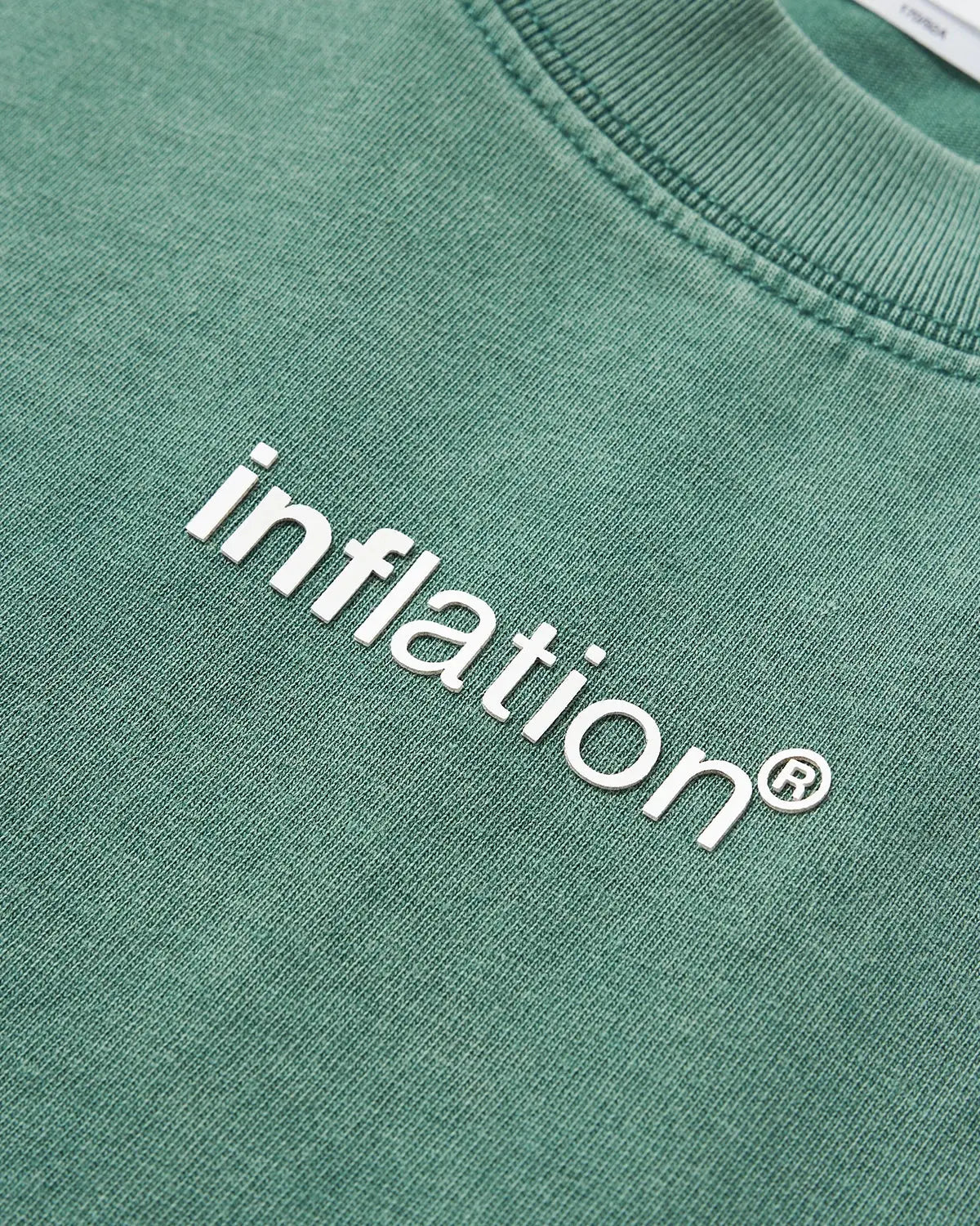 Inflation Streetwear Logo Washed Long Sleeve T-shirt in black with distressed print, casual streetwear style.