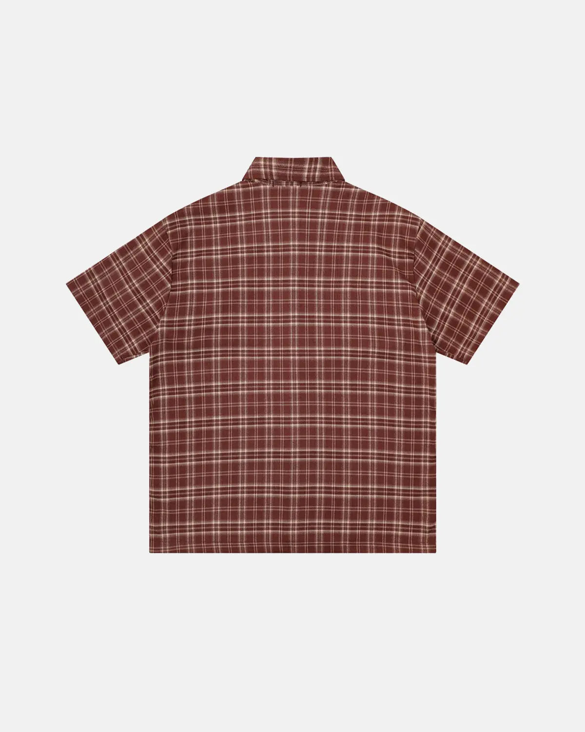 Inflation Streetwear lettering embroidery plaid shirt featuring a classic button-up design with bold, stylish letter details.