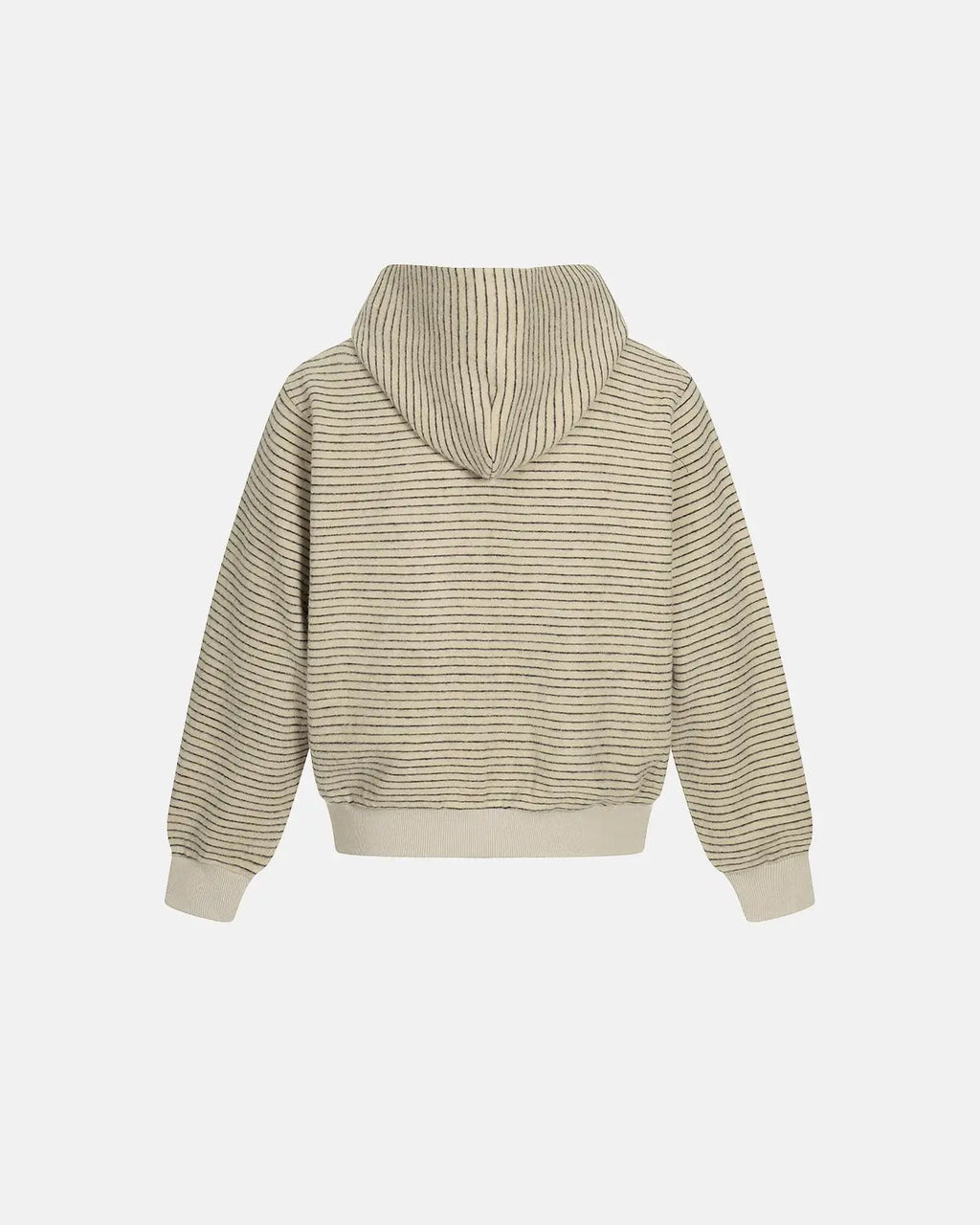 Inflation streetwear retro striped zip-up hoodie with bold horizontal patterns and a front zipper, casual urban style.