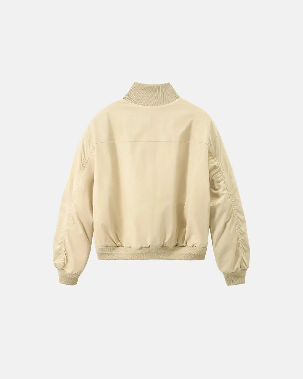 Inflation Cotton Padded Bomber Jacket showing front view with quilted padding and ribbed cuffs, stylish streetwear outerwear.