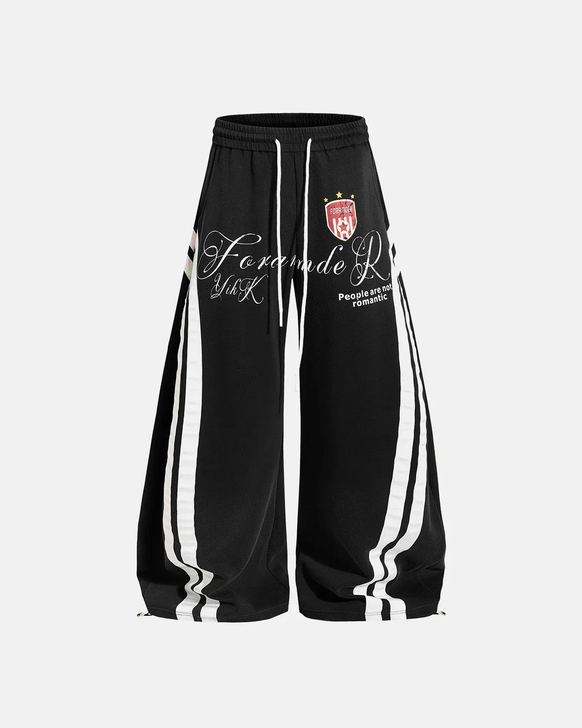Washed stripe barrel sweatpants by INFLATION, stylish streetwear pants with a relaxed fit and bold stripe design.