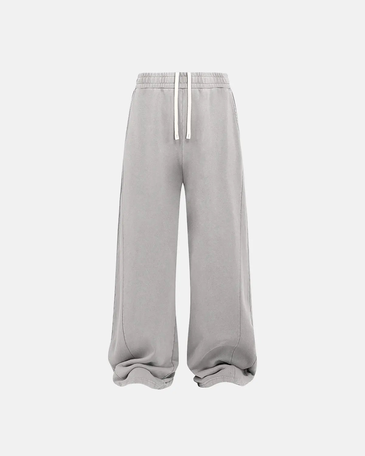 Inflation streetwear acid wash stitching straight-leg sweatpants with relaxed fit and stylish details, shown on a model.
