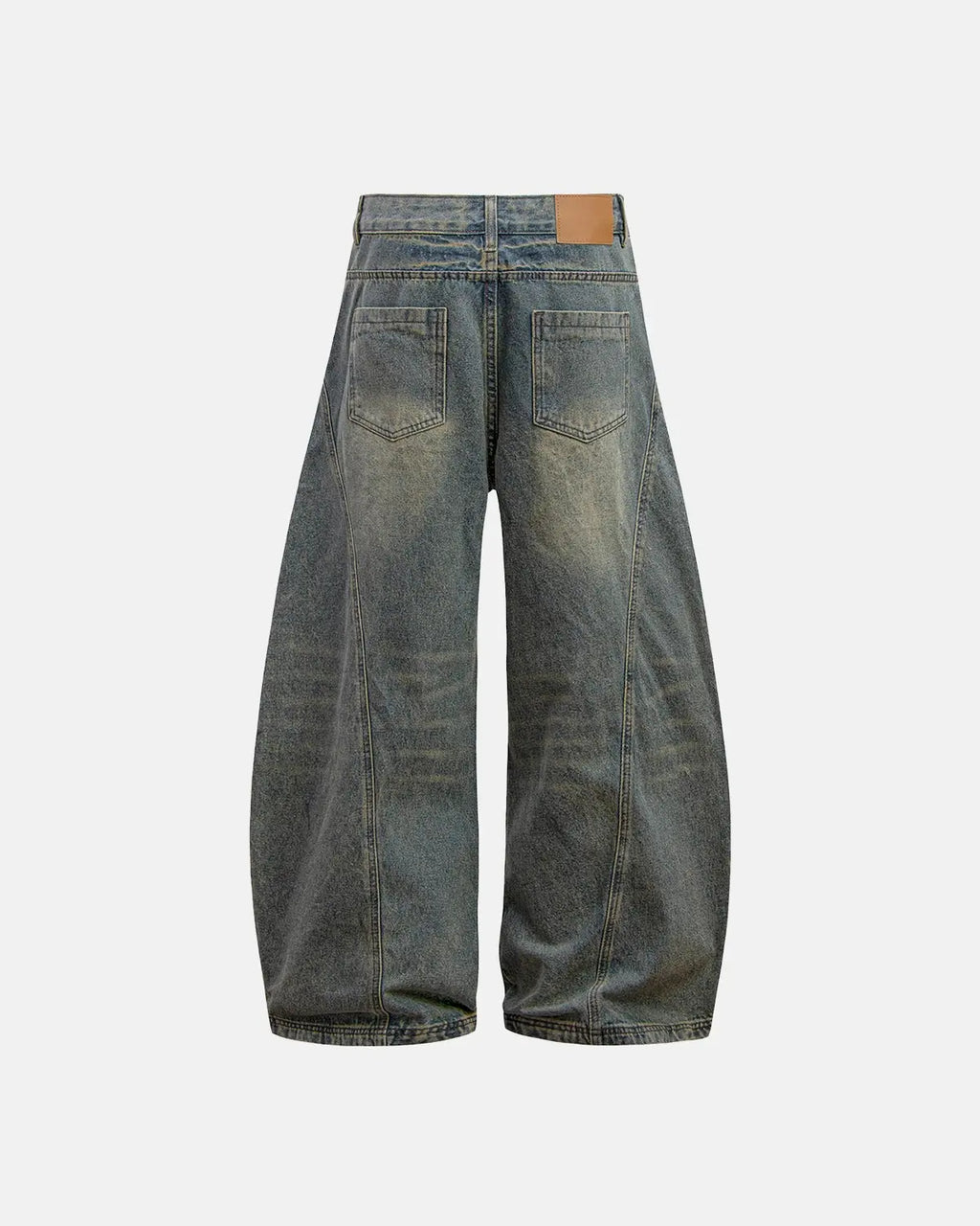 Inflation Super Barrel Baggy Jeans, stylish streetwear pants with a loose fit and modern design, shown in a front view.