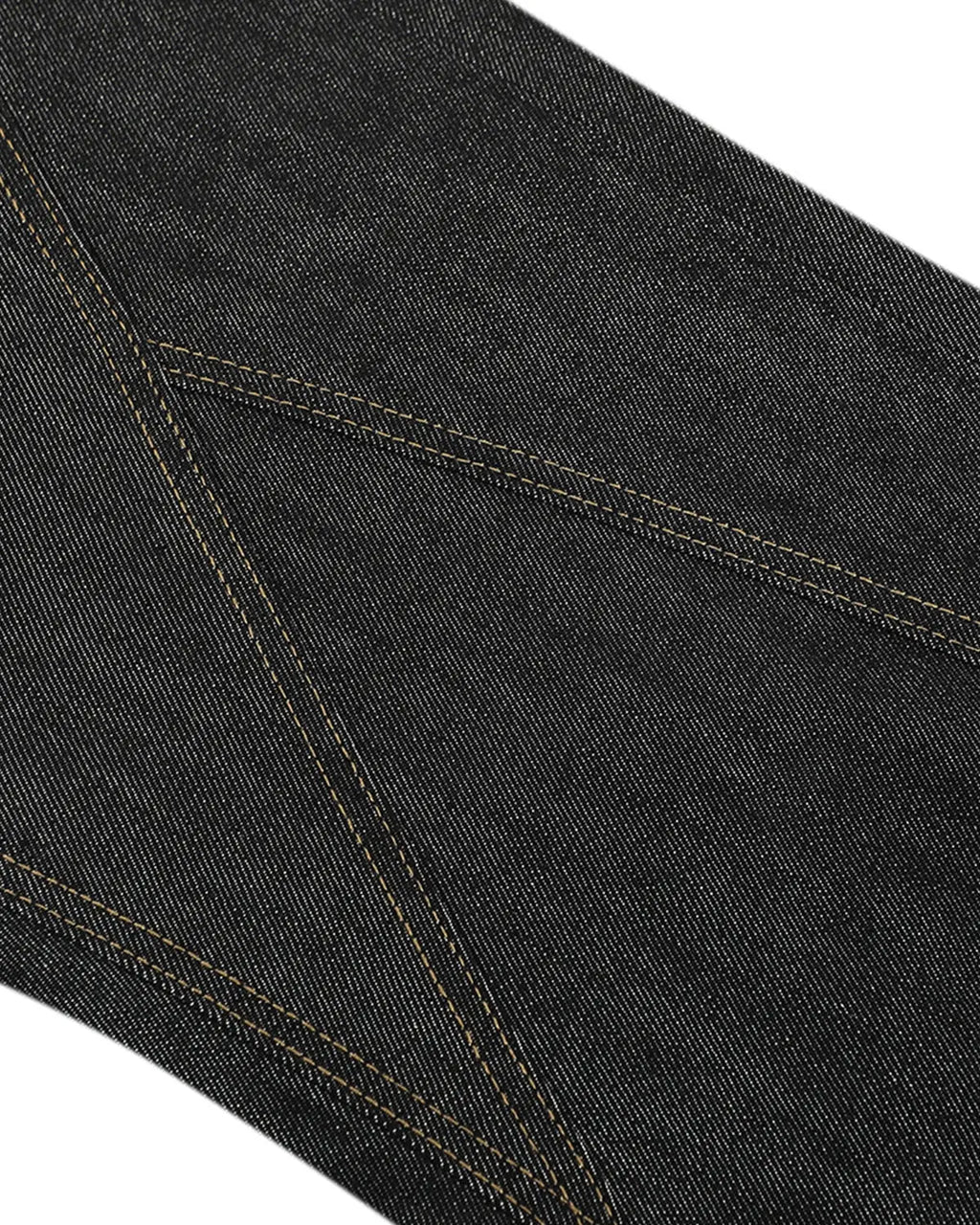 Inflation Streetwear asymmetric button bootcut jeans showing front view with stylish design and fit in natural denim fabric.