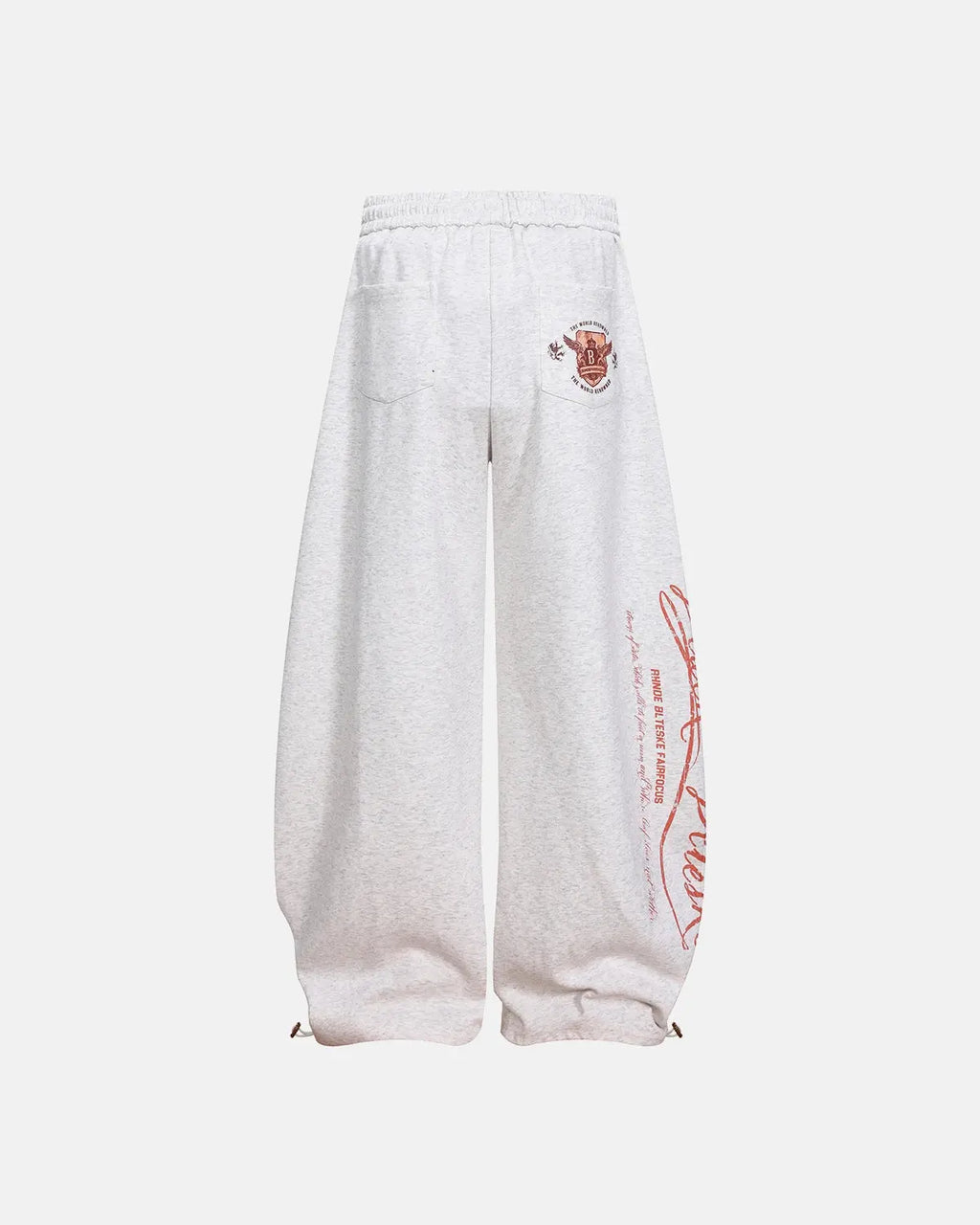 Vintage Washed Barrel Sweatpants by INFLATION Streetwear, showing the relaxed fit and washed denim texture with drawstring waist.