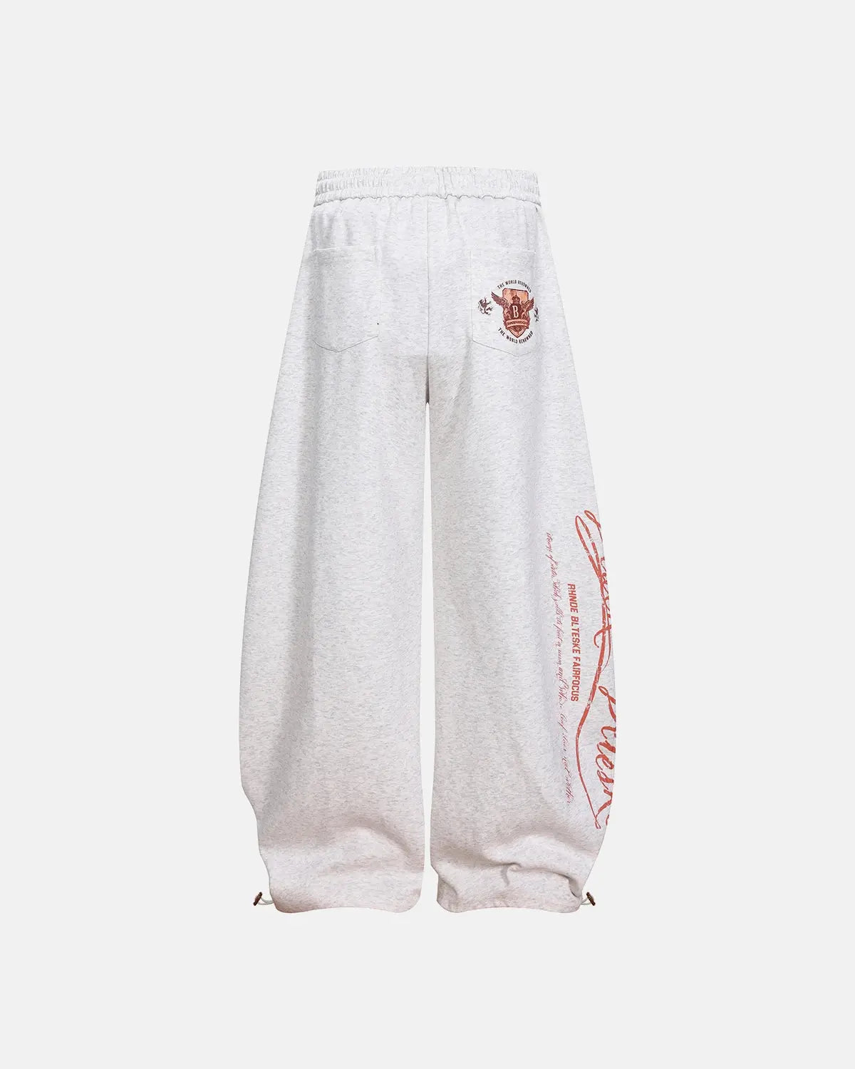 Vintage Washed Barrel Sweatpants by INFLATION Streetwear, showing the relaxed fit and washed denim texture with drawstring waist.