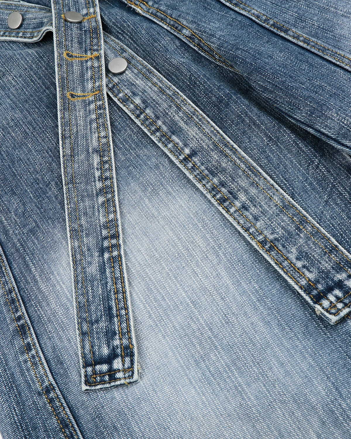 Inflation Streetwear belted bamboo weave barrel jeans featuring a relaxed fit and stylish design, shown in the product image.