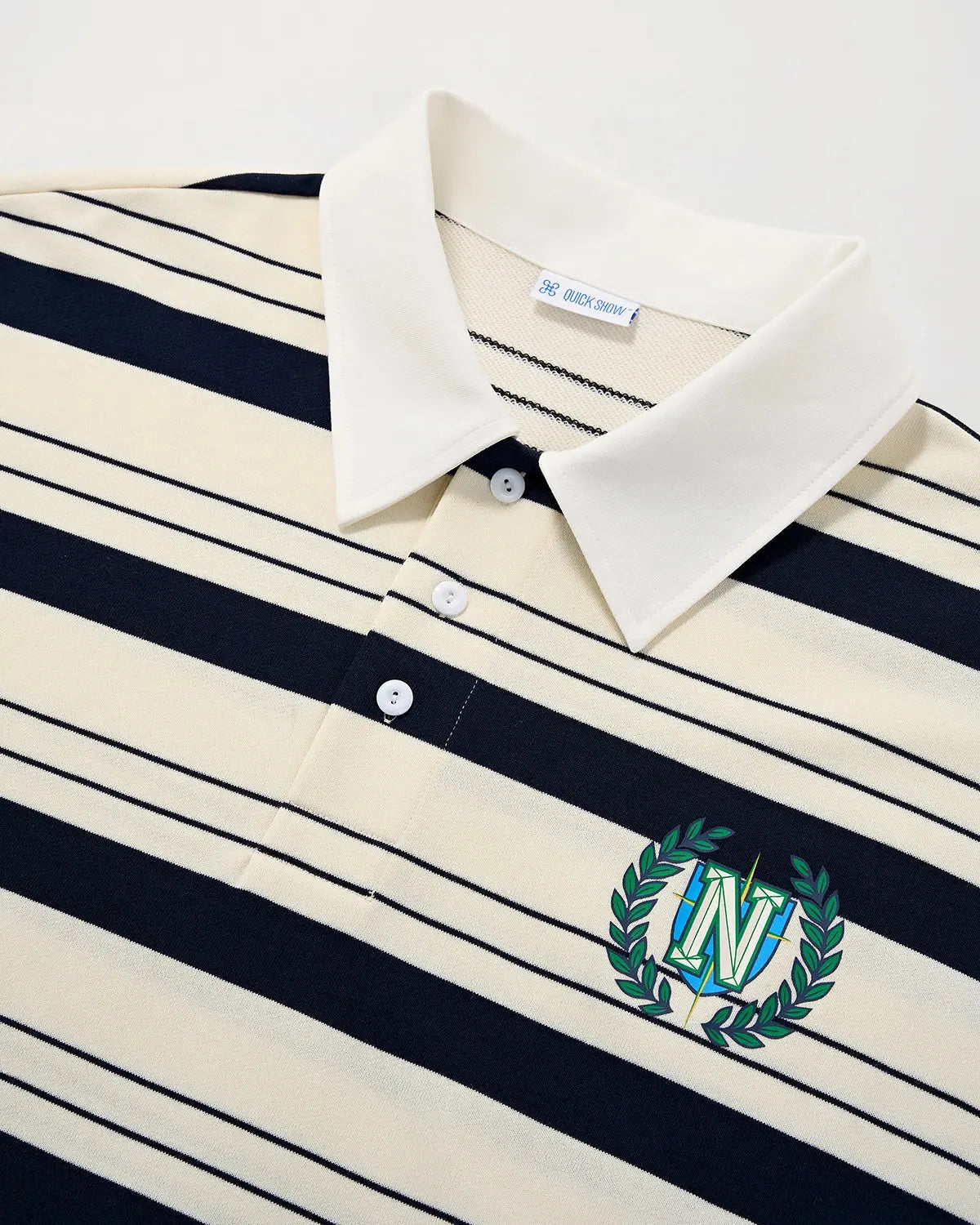 Inflation Streetwear striped rugby polo shirt, casual t-shirt with bold horizontal stripes, comfortable fit and classic design.