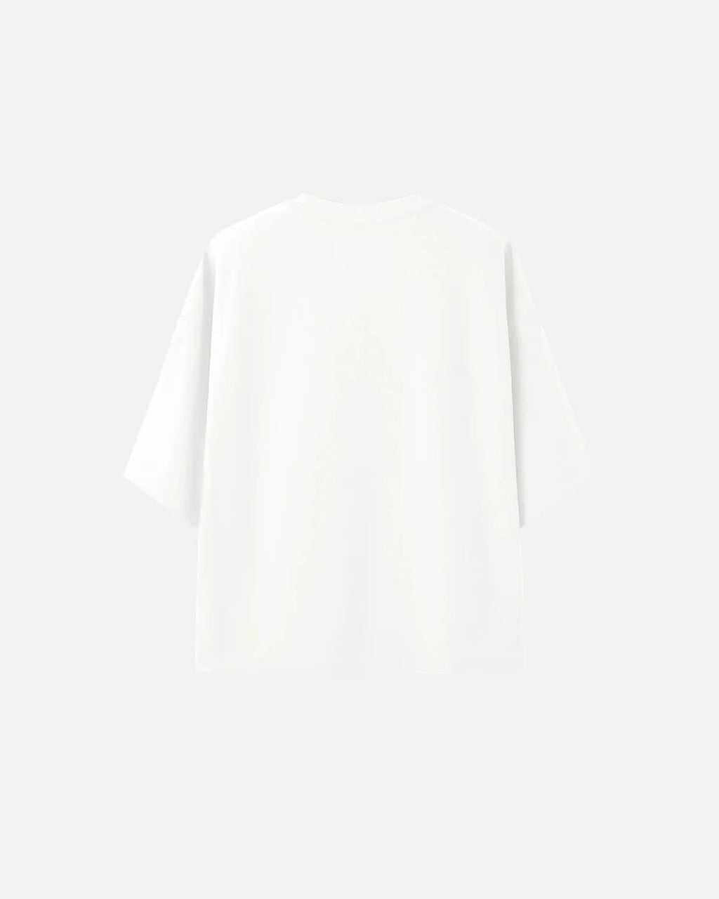 Blank oversized boxy T-shirt by INFLATION, featuring a relaxed fit and minimal design, displayed on a hanger.