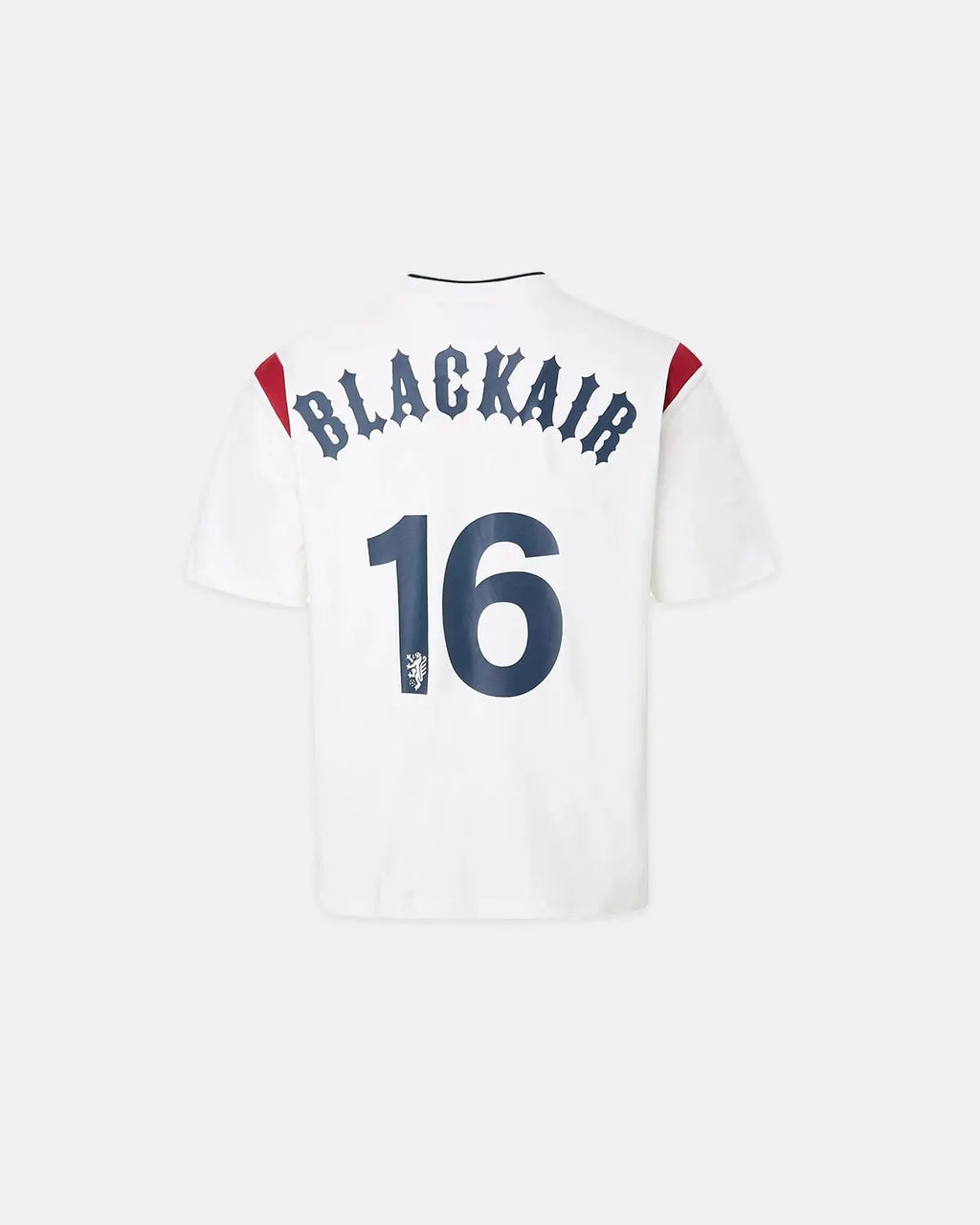 Inflation Streetwear retro color block embroidered jersey T-shirt with bold geometric design and embroidered logo, casual street style.