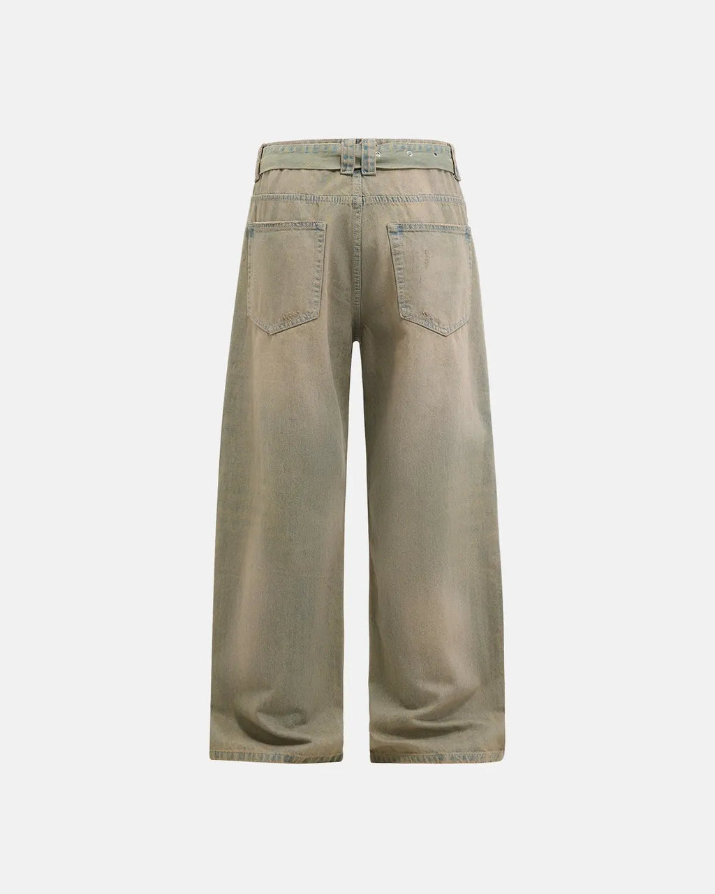 Beaded studded washed baggy jeans by INFLATION Streetwear with distressed details and relaxed fit.