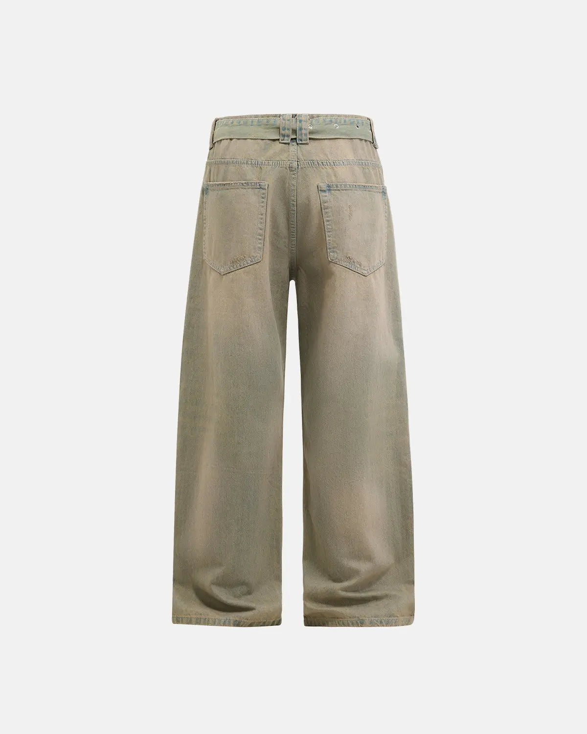 Beaded studded washed baggy jeans by INFLATION Streetwear with distressed details and relaxed fit.