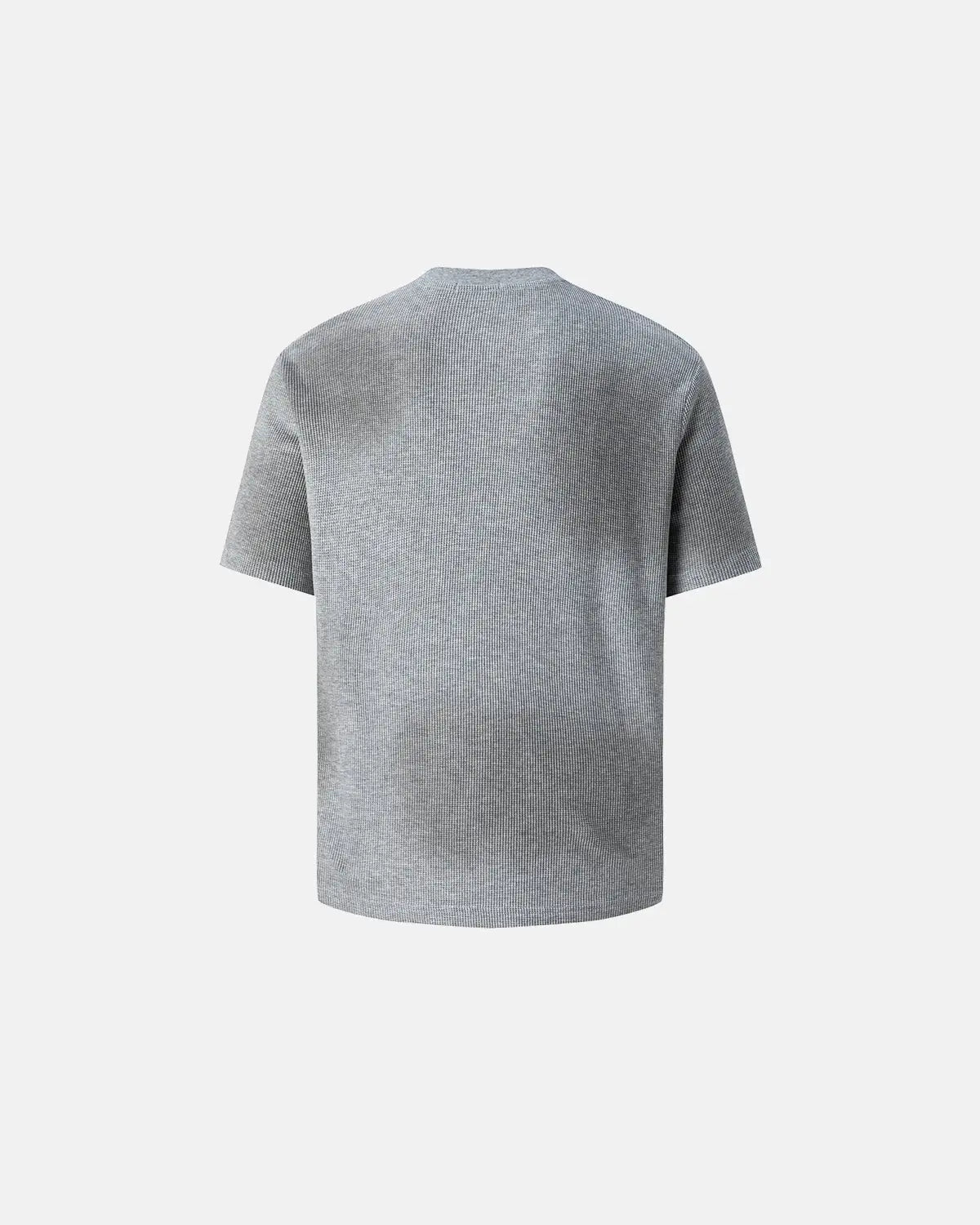 Inflation Streetwear distressed graphic waffle tee, casual black t-shirt with worn-out style and graphic design on front.