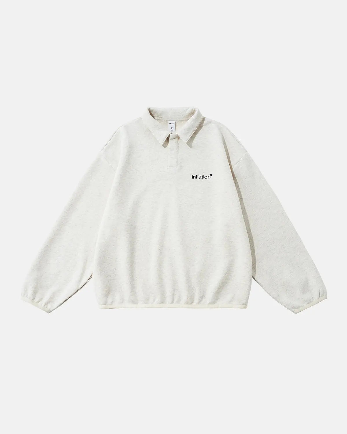 Inflation Streetwear Brand Quarter Polo Sweatshirt in a casual fit, featuring a quarter-length sleeve and stylish design.