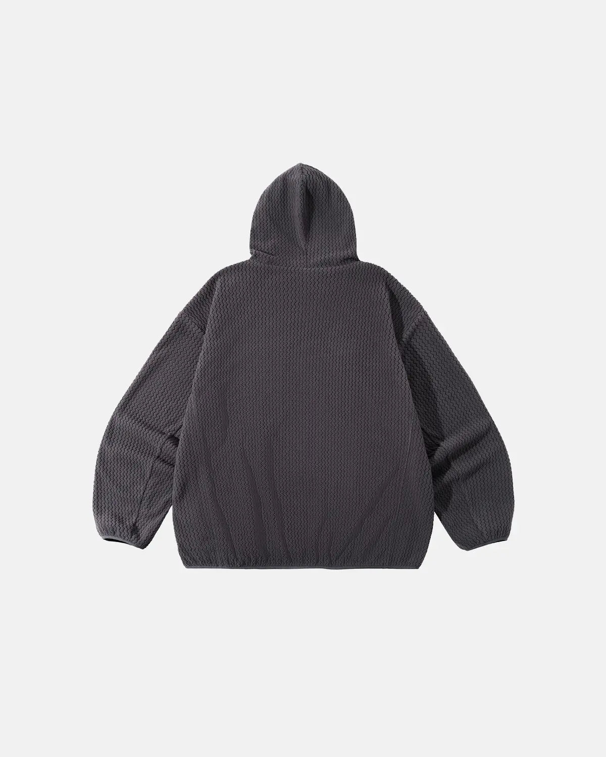 Inflation lightweight wave fleece zip-up jacket in black, featuring a casual streetwear style with a high collar and front pockets.