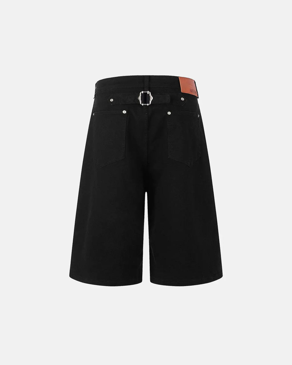 Inflation Back Buckle Longline Casual Shorts, stylish pants with back buckle detail, relaxed fit, perfect for streetwear fashion.