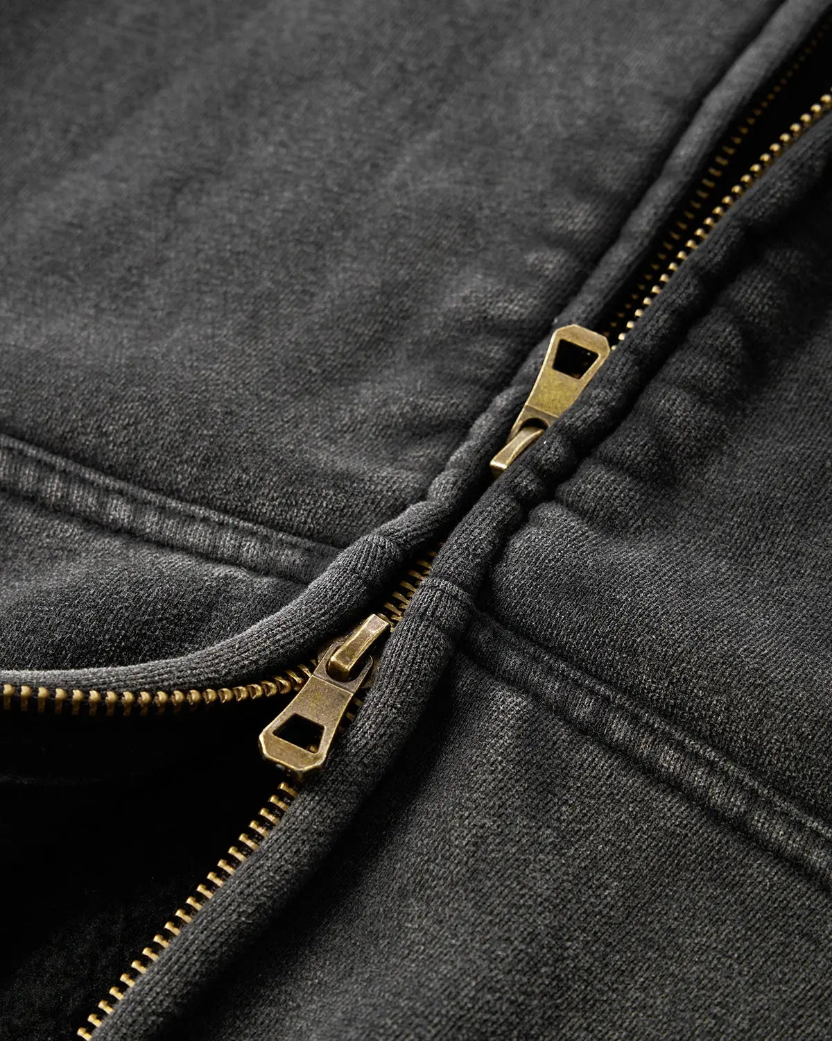 Inflation Streetwear distressed washed rhinestone zip-up hoodie with a casual fit, featuring rhinestone accents and a front zipper.
