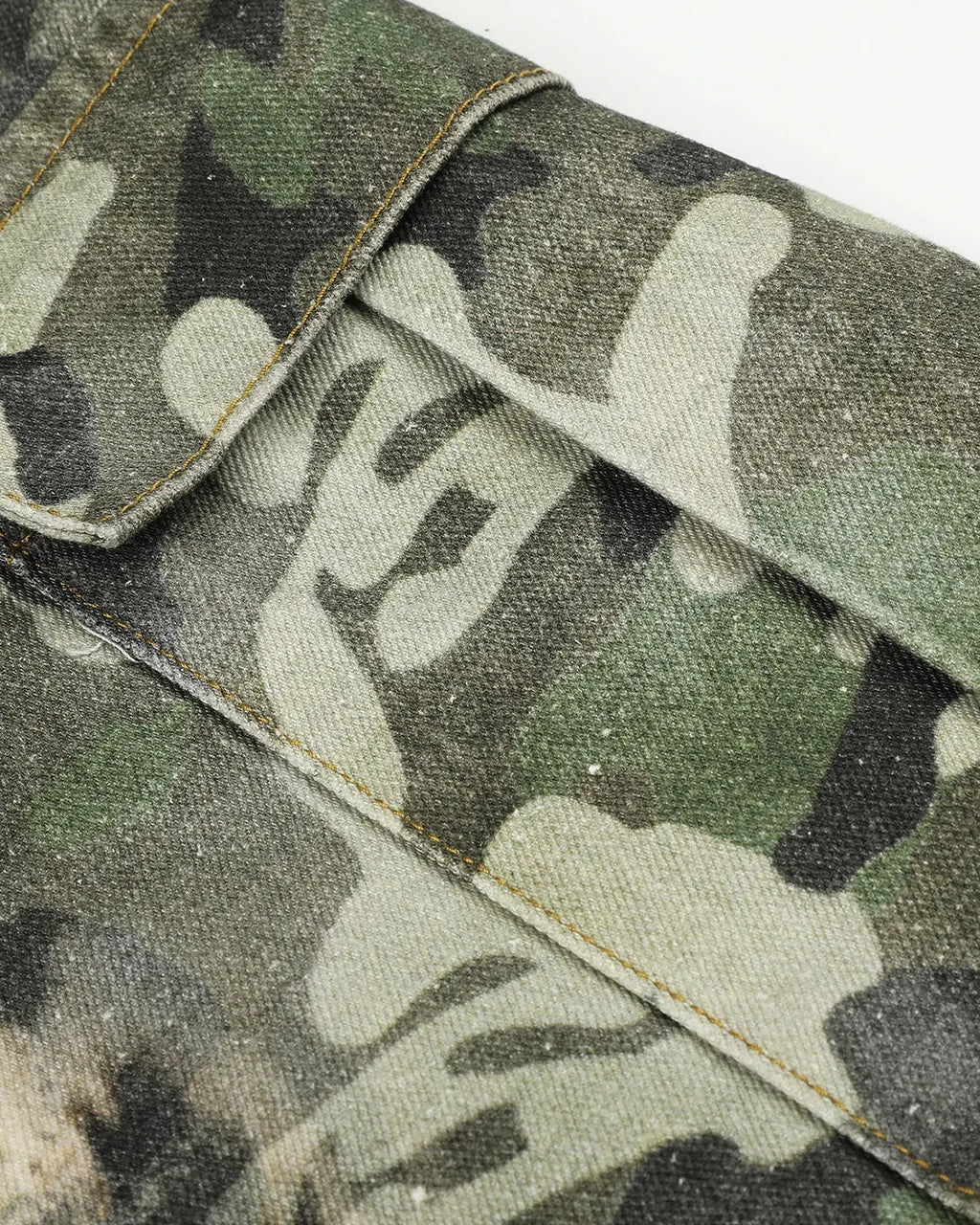 Leopard camo cargo longline shorts by INFLATION Streetwear, featuring a stylish camouflage pattern and extended length.