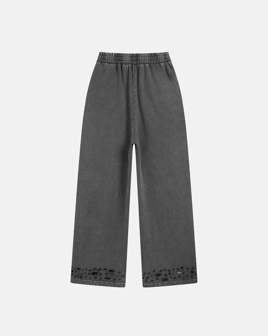 Inflation Streetwear ripped acid wash sweatpants with distressed details and relaxed fit, casual streetwear pants for a bold look.