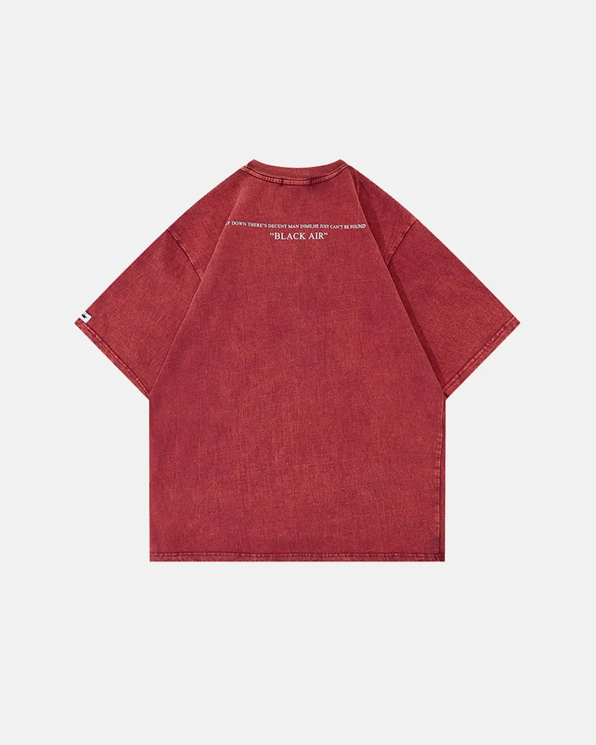 Washed graphic oversized T-shirt by INFLATION, featuring bold print and relaxed fit, laid flat displaying front design and soft fabric.