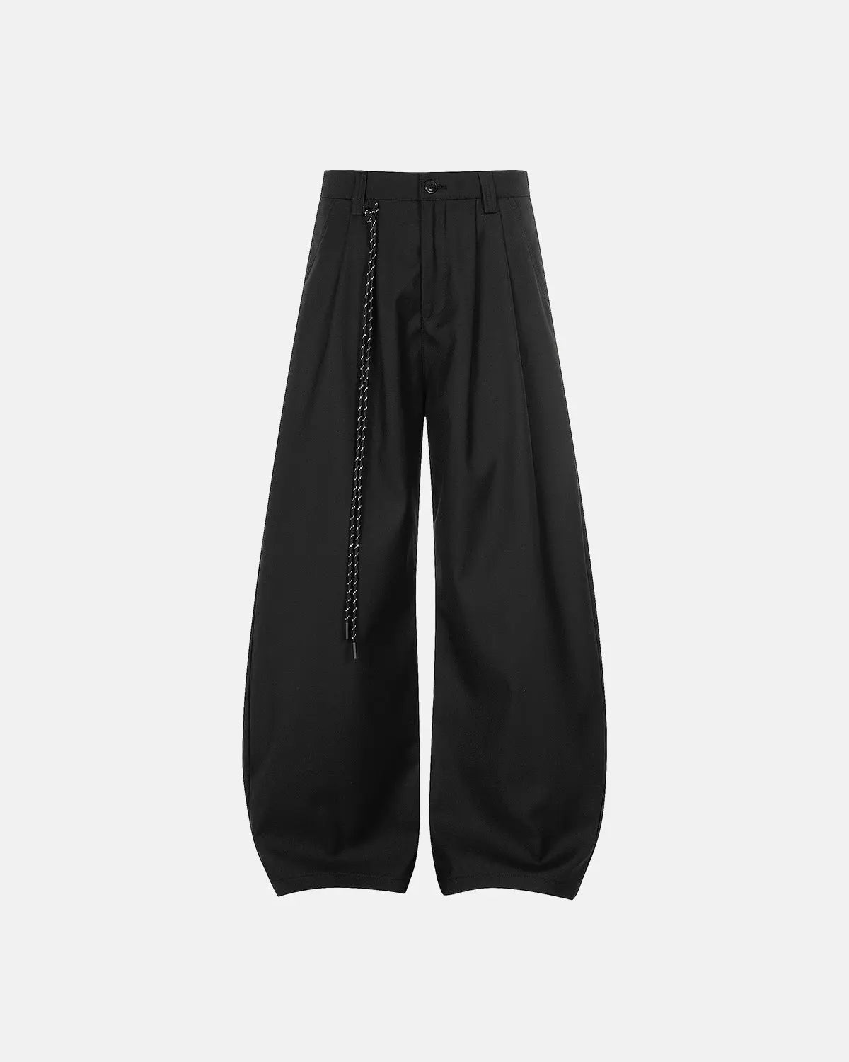 Wide-legged tailored pants with a rope belt from INFLATION Streetwear, featuring a modern, stylish design.