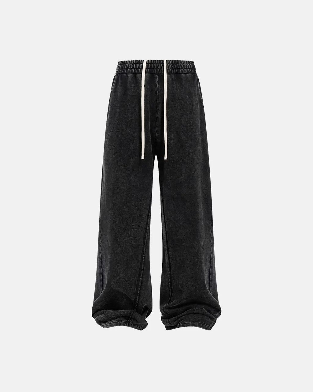 Inflation Streetwear straight leg acid wash sweatpants, casual pants with a relaxed fit and distressed denim-inspired look.