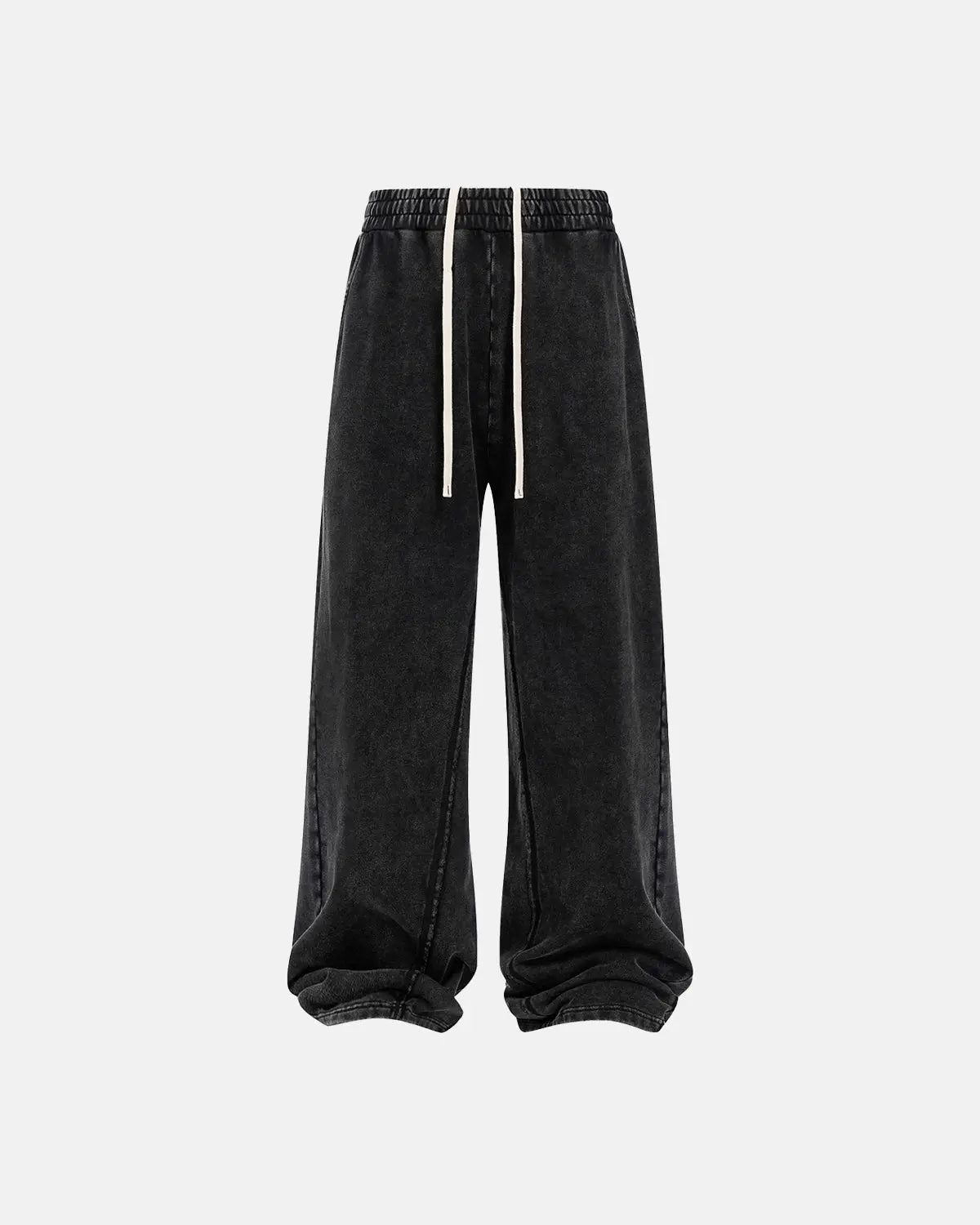 Inflation Streetwear straight leg acid wash sweatpants, casual pants with a relaxed fit and distressed denim-inspired look.