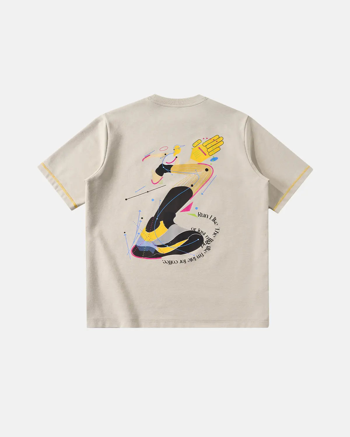 Inflation Streetwear contrast stitching graphic tee featuring bold design and casual fit, perfect for street fashion style.
