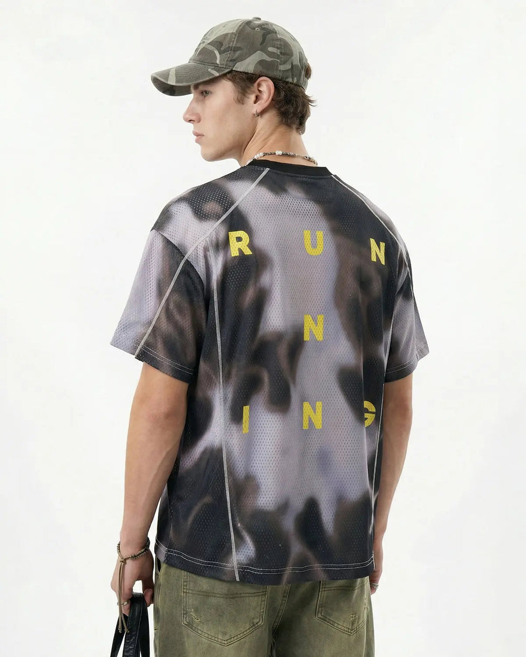 Inflation Streetwear breathable mesh digital printing jersey showcasing lightweight, stylish fabric with vibrant graphic design.