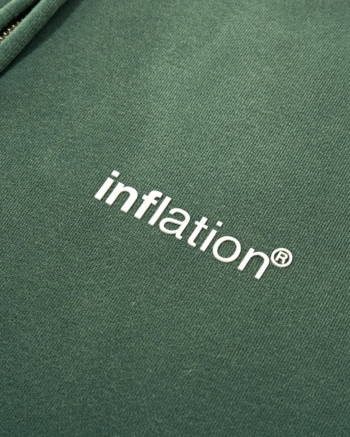 Green Monkey Wash zip-up hoodie by INFLATION Streetwear featuring a vibrant monkey graphic and comfortable hoodie design.