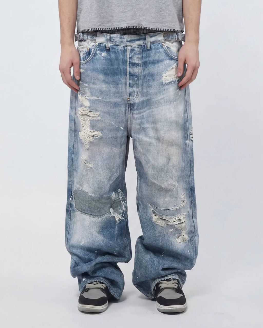 Layered digital print baggy jeans from INFLATION Streetwear, featuring a relaxed fit and bold layered graphic design.