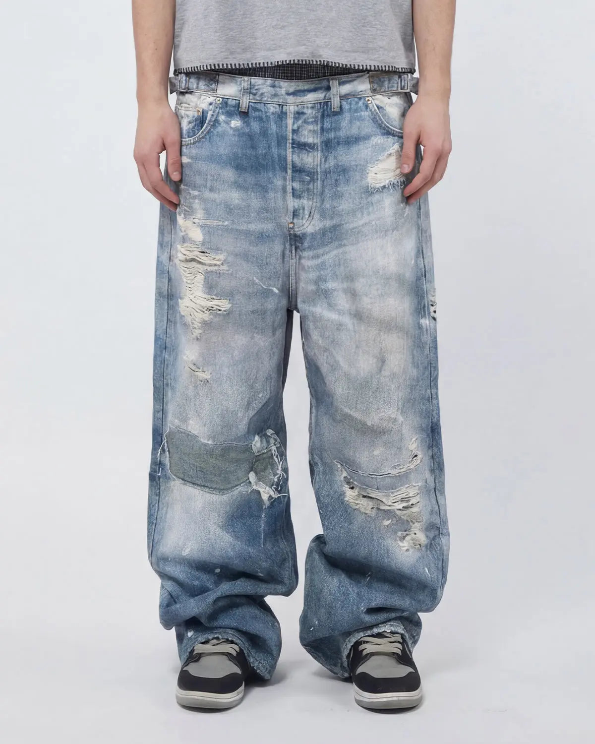 Layered digital print baggy jeans from INFLATION Streetwear, featuring a relaxed fit and bold layered graphic design.